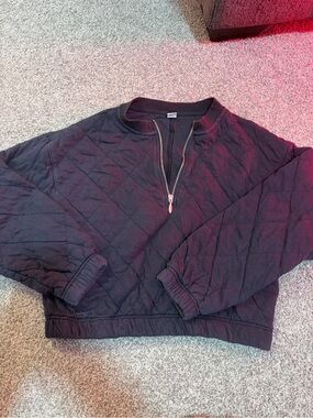 Old Navy Women’s Quilted Half-Zip Sweatshirt - Navy Blue